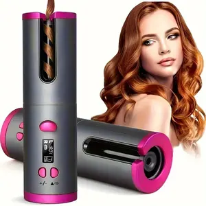 Wireless Automatic Hair Curlers, Wireless Hair Curlers, 28mm, USB Charging Hair Curlers.women's Gifts Grey