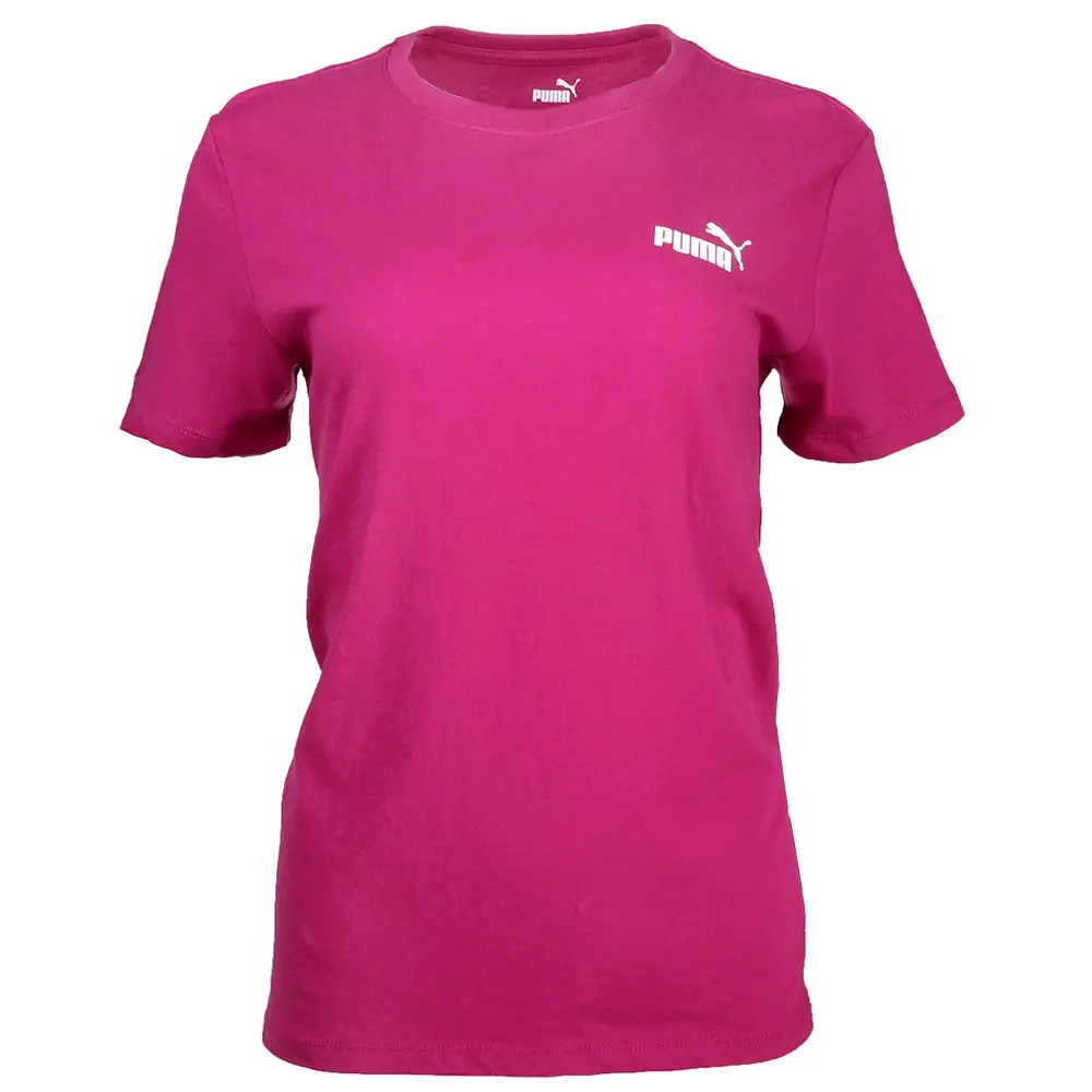 PUMA Womens Essentials Small Logo Crew Neck Short Sleeve Casual Tops Casual - Pink PUMA Womens Essentials Small Logo Crew Neck Short Sleeve Casual Tops Casual - Pink