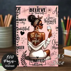 Spiral Notebook for Women, Inspirational Journal with Real Not Perfect Design, Floral Pattern Diary for Daily Records