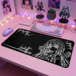 Glowing Angelic Cybersigilism Desk Mat | Angel Tech Sigil Artwork