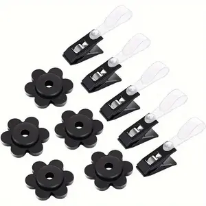 Garden Flag Rubber Plug And Windproof Garden Flag Clip Set, Garden Accessories, Including 5 Plugs 5 Flag Clips For Garden Yard Flag Pole Holder