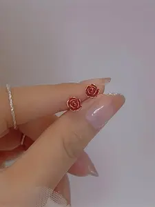 Rose Design Earrings, Fashionable Jewelry for Women & Girls, Trendy All-match & Exquisite Jewelry for Birthday Gift