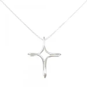 Pre-owned Tiffany & Co. Sterling Silver 925 (Ag925) Small Leather Goods Tiffany Infinity Cross 925 Necklace