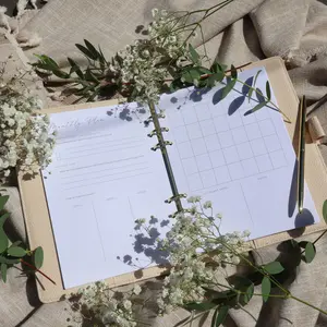 Undated Monthly Self-Care Planner Inserts – Minimal Layout, 12-Month Set