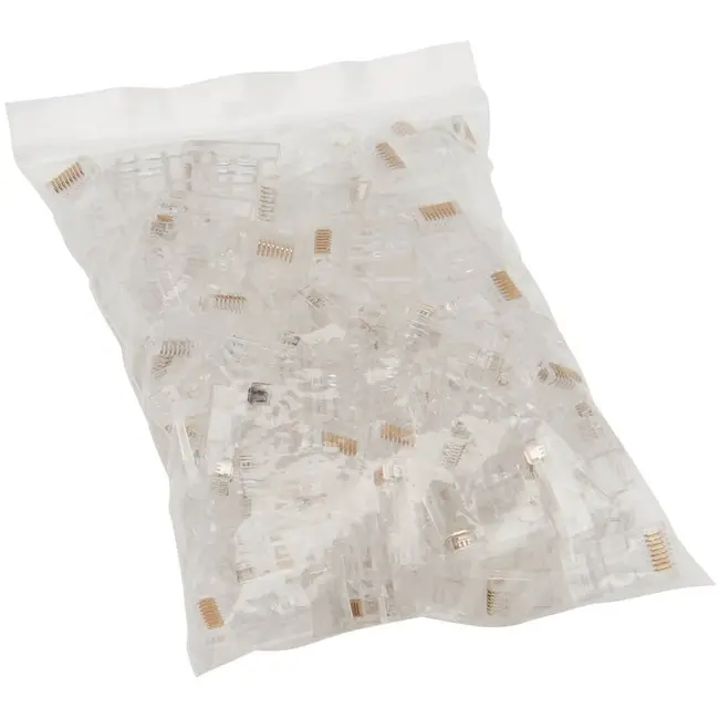 Tripp Lite Cat6 RJ-45 Pass-Thru UTP Modular Crimp Connector Plugs, ROHS Certified, 0.33 lbs, 1 x RJ-45 Male Network, Environmentally Friendly - Pack of 100, None
