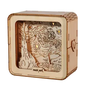 3D Wooden Puzzles For Adults Starry Sky Model Kit Night Lights Desk Decorations Birthday Gifts For Women