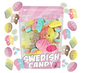 BUBS Swedish Candy Mix 10 Oz (Over ½ Pound!) 8 Flavor Variety, Sweet & Sour Skulls, Ovals, Tutti Frutti Rombs & Blueberry Raspberry Minis