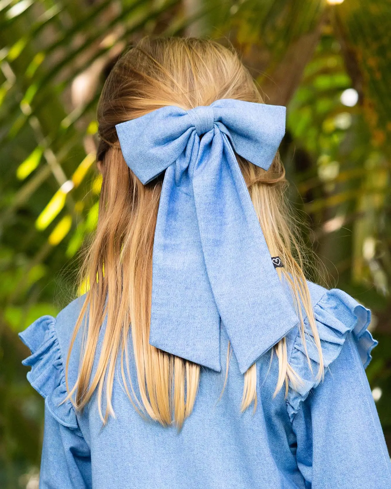 Denim Clip Bow