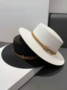 French Plain Visor Hat, Western Cowboy Buckle Chain Hat, UV Protection Sun Bucket Hat, Casual Trendy Stylish Hat, Vintage Elegant, Fashion Simple, Summer Beach Party