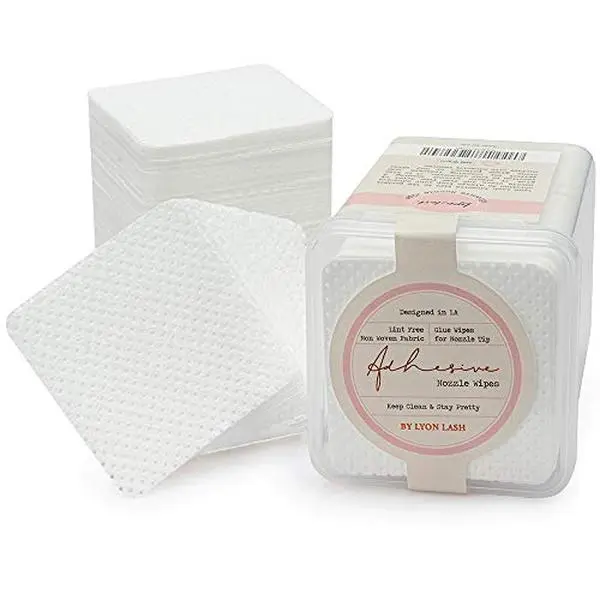 Lyon Lash Eyelash Extension Glue Adhesive Wipes 200 PCS | Glue Residue Remover Cleansing Pad Lint Free | Essential Lash Extensions Supplies Accessories Tools