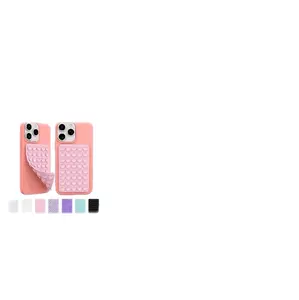 Octo Cup Buddy Sticky Grip Holder - 2 Pack for Cellphone with Double-Sided Mount, Light Pink Color, Hands-Free Phone Accessories