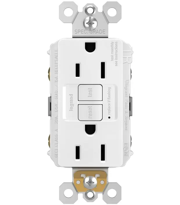 Legrand Radiant 15 Amp GFCI Self-Test Tamper Resistant Decorator Duplex Electrical Outlet
