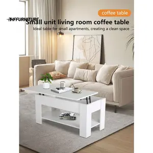 New 2024  Top Coffee Tables With Hidden Compartment And Storage Shelf Wooden Lift Tabletop Dining Table For Living Room Home Cloakroom Decor