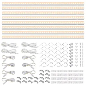 Barrina T5 Grow Lights, Full Spectrum, 2FT 80W (8 x 10W, 500W Equivalent), Plug and Play Easy Installation, Yellow, 8 Packs