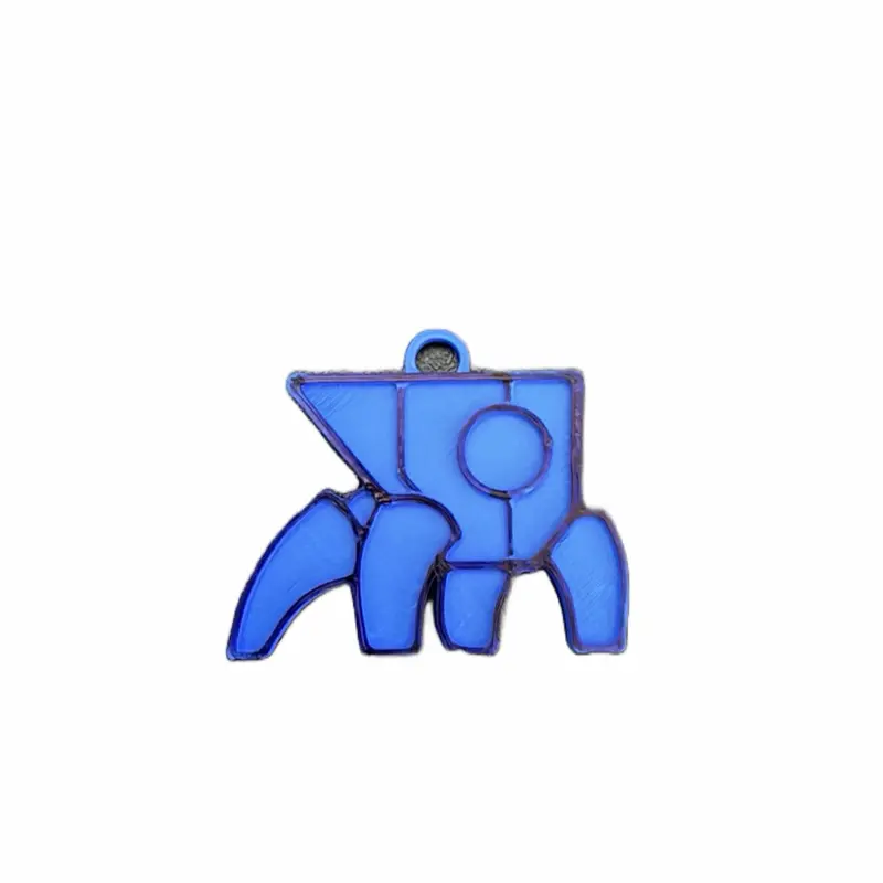 Geometry Dash Jumper Keychain - Blue Character Design - Perfect for Gamers & Collectors