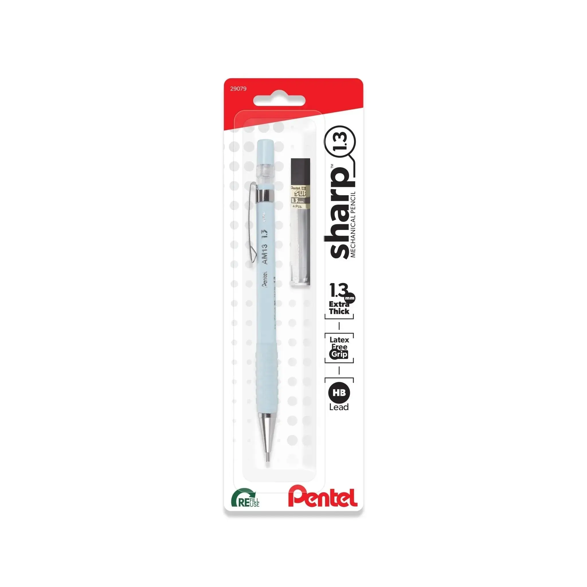 Sharp Unisex Ergonomic Mechanical Pencil - 1.3mm Lead, Milk Blue Pastel Barrel, Durability, Smooth Writing, Refill Included, Office Stationery for Students, Ideal for Drawing