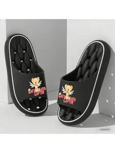 [ Product] 1 Pair of Flying Wing Little Ko "Cardcaptor Sakura" Print Slippers, Unisex, Thick-Soled Pillow Slippers, Men'S, Women'S Slippers, EVA Sole, Lightweight And Soft Open-Toe, Shower Shoes, Suitable for Indoor And Outdoor Beach Shoes