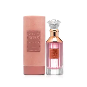 Lattafa Velvet Rose Eau De Parfum Spray, 100ml (3.4oz/3 to 3.9 fl oz) Single Item Fresh Women's Perfume, Elegant Scent Perfumes for Women