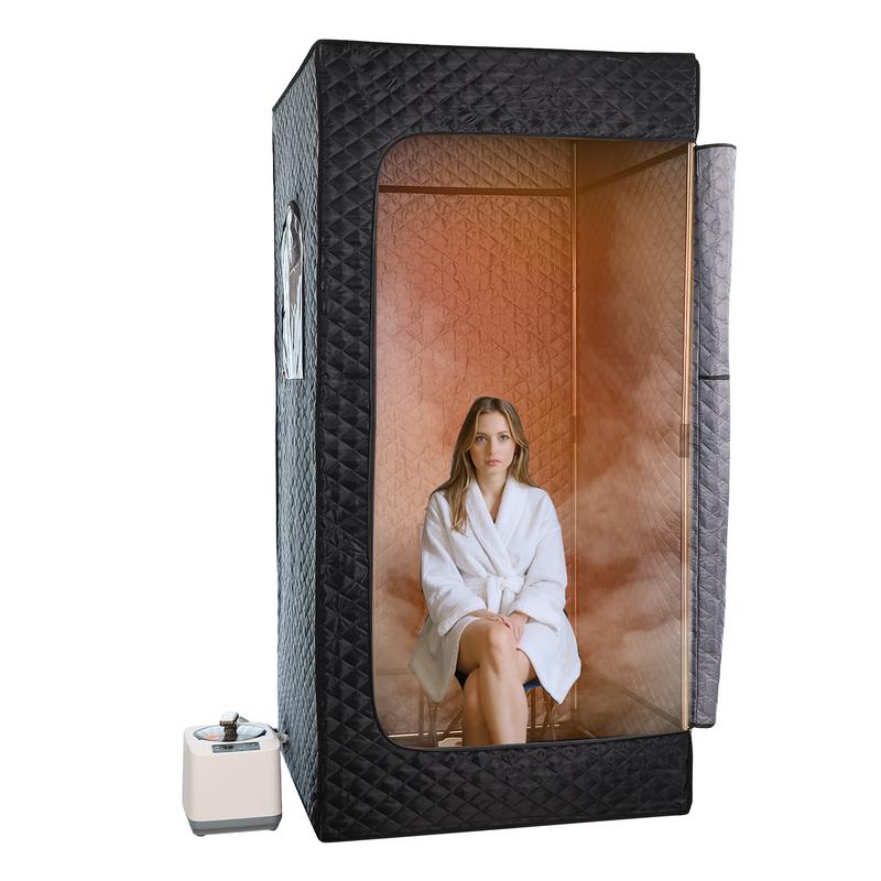 Portable Steam Sauna, Portable Sauna for Home, Sauna Tent Sauna Box with 3L Steamer, Remote Control, Folding Chair, 9 Levels, 2.9’ x 2.9’ x 5.9’