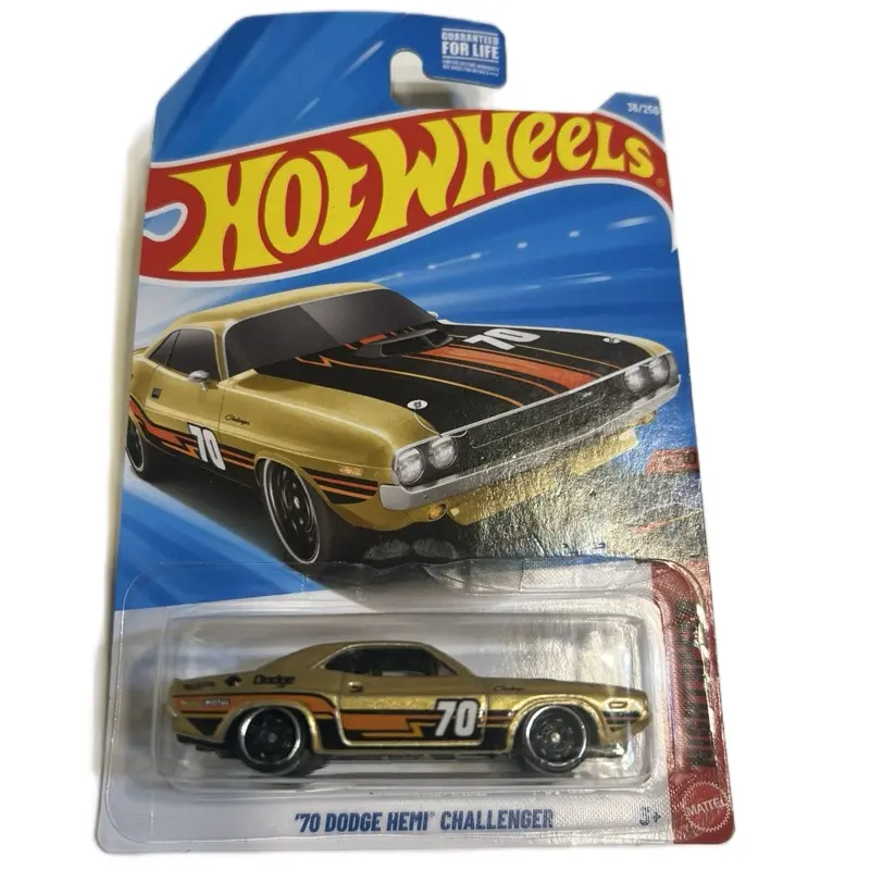 Hot Wheels '70 Dodge Hemi Challenger Gold Diecast Car Model 2025 Collectible Toy