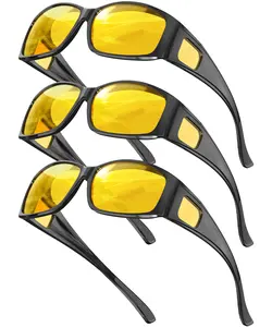 KALIYADI 2026 NEW 3-Piece Set Fit Over Prescription Glasses with Polarized  Night-Driving Glasses