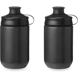 Polar Bottle - Breakaway Muck Mountain Bike Water Bottle 2-Pack - High Flow, Cycling & Sports Squeeze Bottle with Dust Cover (Charcoal, 440ml/15oz)