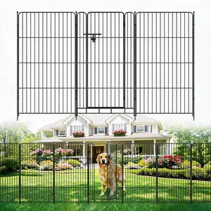 48" x 27" Garden Fence Set of 8 Garden Fencing Animal Barrier, Metal No Dig Fence, Dog Fence Outdoor for Yard, Dog Playpen Outdoor Decorative Garden Fences for Yard Patio