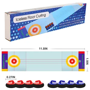 Indoor Operated Hovering Curling Set – Fun Family Game for Kids and Adults – 8 Curling Stones and Floor Mat – Olympic Sport Party Game Equipment – Board Game