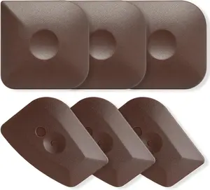 Pan Scraper 6-Pack Coffee Brown Plastic Cleaning Tool for Pots and Pans Non Scratch Kitchen Gadgets for Cast Iron Care Dish and Food Scraper Multi Angle Design