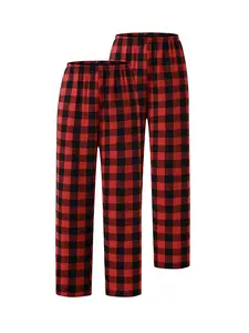 Plaid Flannel Sleep Pants 2-Pack, Cozy Loungewear Pajama Bottoms, Soft Checkered Trousers for Women & Men, Casual Nightwear Homewear, Relaxed Fit Comfy Sleepwear, Plaid Flannel Pajama Pants, Cozy Loungewear Set, Pajamas Sleepwear