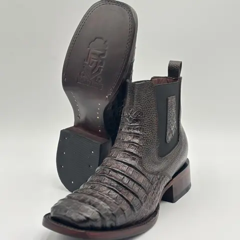 Botin/Chelsea Embossed leather Boot-Cafe (Print) B