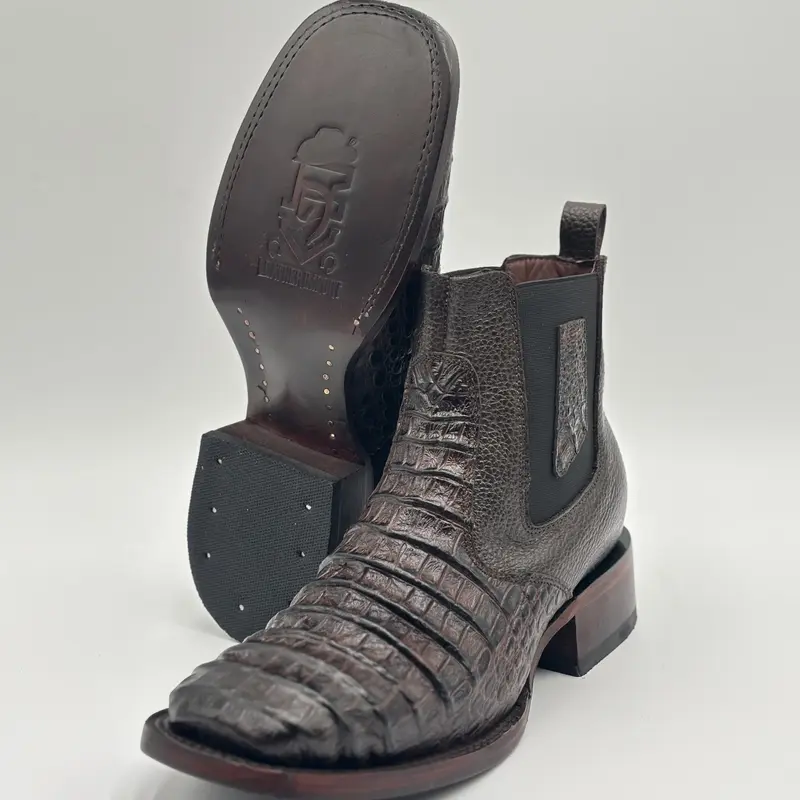 Botin/Chelsea Embossed leather Boot-Cafe (Print) B
