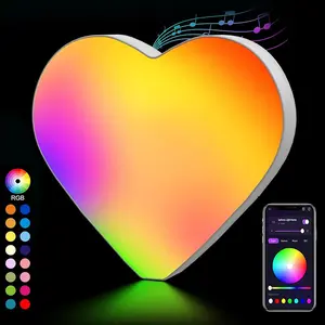 Smart LED Letter Light (heart Shape), Led Light Letters, Rgbw Colorful Nightlight, USB Powered, APP Control, Music Sync, Customizable, Party Decor