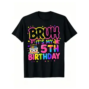 10th Birthday Girls 10 Years Old Bruh Double Digits Birthday T-Shirt | Spring/Summer Comfortable and Easy Going Round Neck, Breathable, Casual Style, Crew Neck, Slight Stretch Fabric, Print Pattern, Perfect for Children