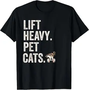 NEW LIMITED Lift heavy pet cats - Funny gym workout Best Gift Tee S-3XL