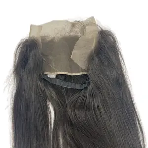 Human Hair Frontal with Band for Ponytail - 13X4