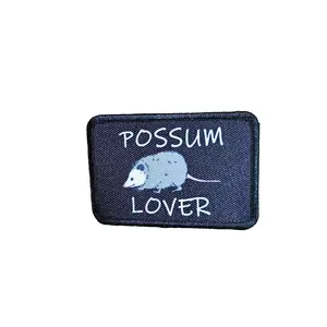i love possums possum lover 2"x3" Morale Patch with Hook and Loop Backing
