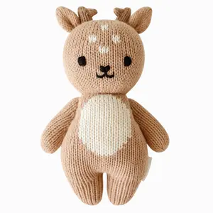 cuddle+kind Baby fawn 7" hand-knit doll - gives 5 meals, fair trade, heirloom quality, 100% cotton yarn