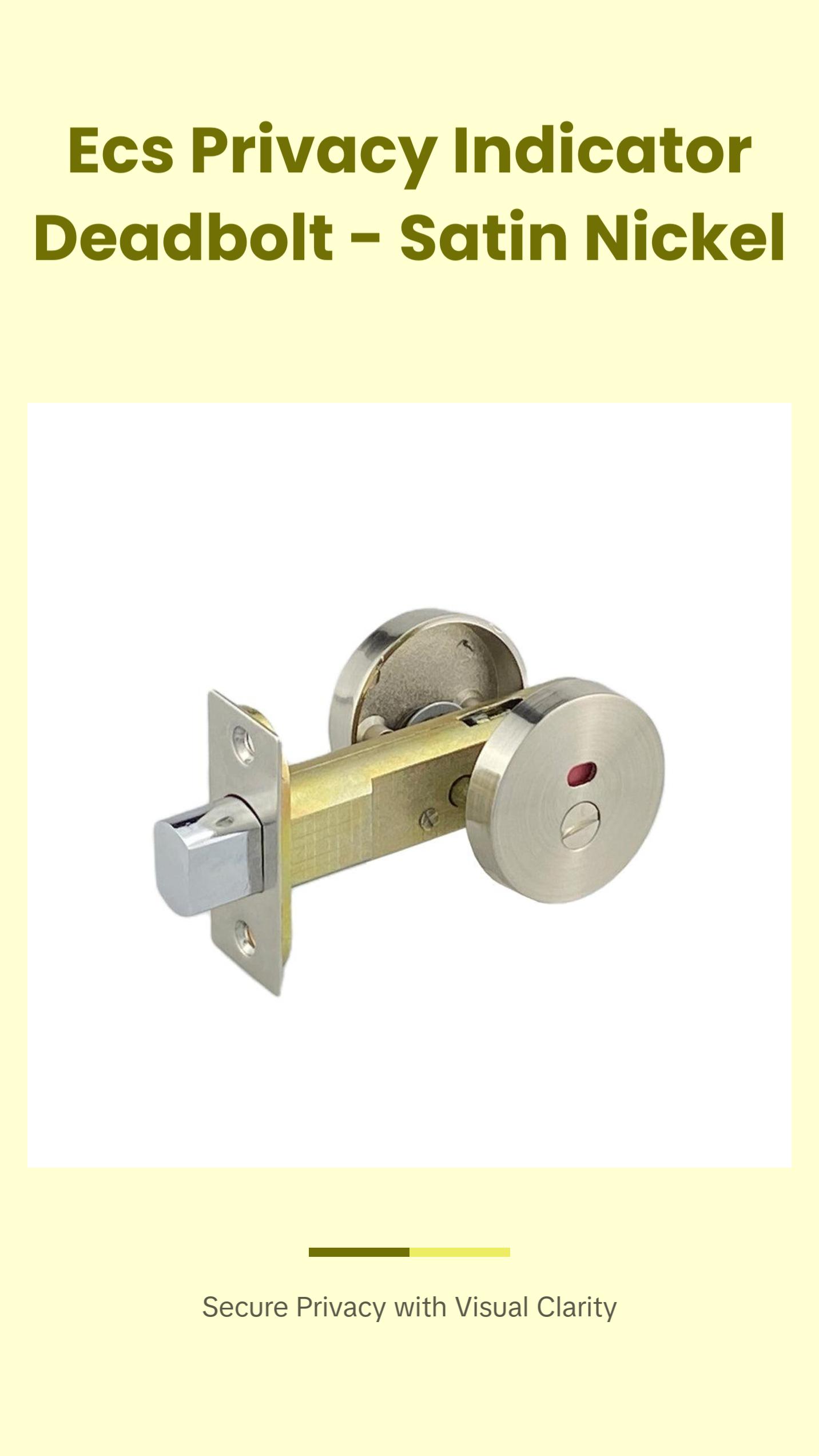 ECS HARDWARE - Commercial Privacy Indicator Deadbolt – 26D – Satin ...