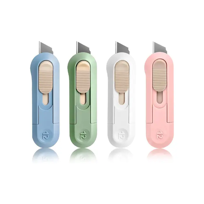 4 PSC Box Cutter,Retractable Box Opener, Package Opener, Easy Slide Retractable Cute Utility Knife For Opening Daily Express Boxes, Envelopes, Packages, Paper tapes and more (4 PSC Box Cutter)