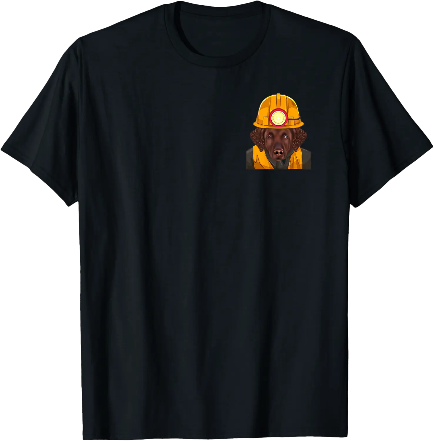 Coal Miner Curly-Coated Retriever Mining Pocket T-Shirt - Abigaillou Shop 32B0DDN8VD1S