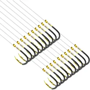 Small Fishing Hooks with Line, Pre Tied Tiny Fishing Hook on Nylon Line (Pack of 20)