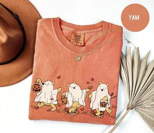 Comfort Colors Retro Pooh Ghost Halloween T-Shirt, The Pooh Halloween T-Shirt, Spooky Season T-Shirt, Pooh Shirt, Halloween Fall Women's Shirt, Halloween Gifts, Gift For Her, For Him - LORA ATCHER