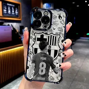 Phone case: Football Star P-Pedri NO.8 Phone Case, Suitable for iPhone 17, 16, 15, 14, 13, 12, 11 Mini Pro Max Air - Anti-Drop Transparent Soft Back Cover