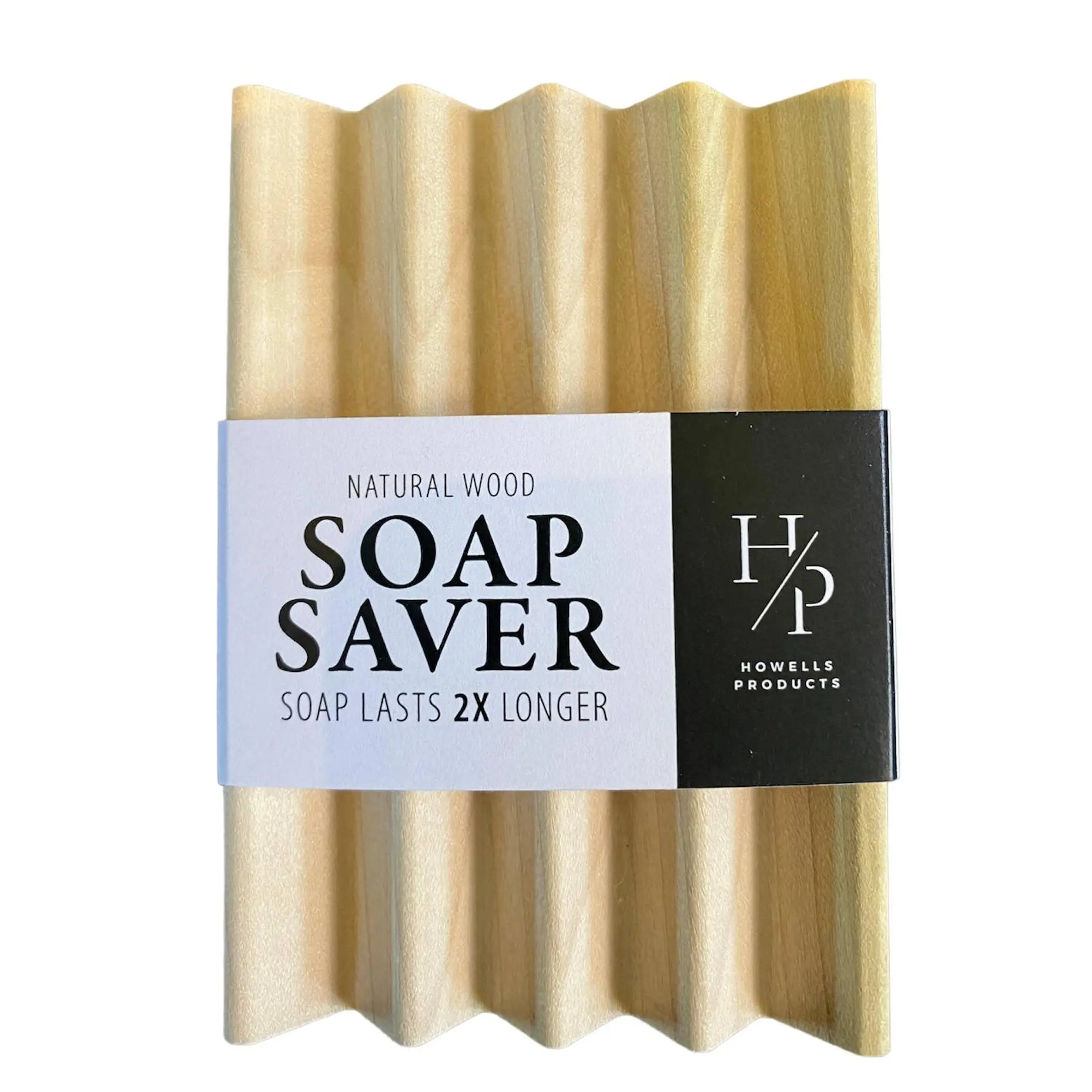 Howells Wood Products Handcrafted Thick Rectangular Large Wooden Soap Saver Dish - Natural Wood, BPA-Free, Sustainable, USA-Made, 2.75"x4"x0.75" Kitchen Soap Dish