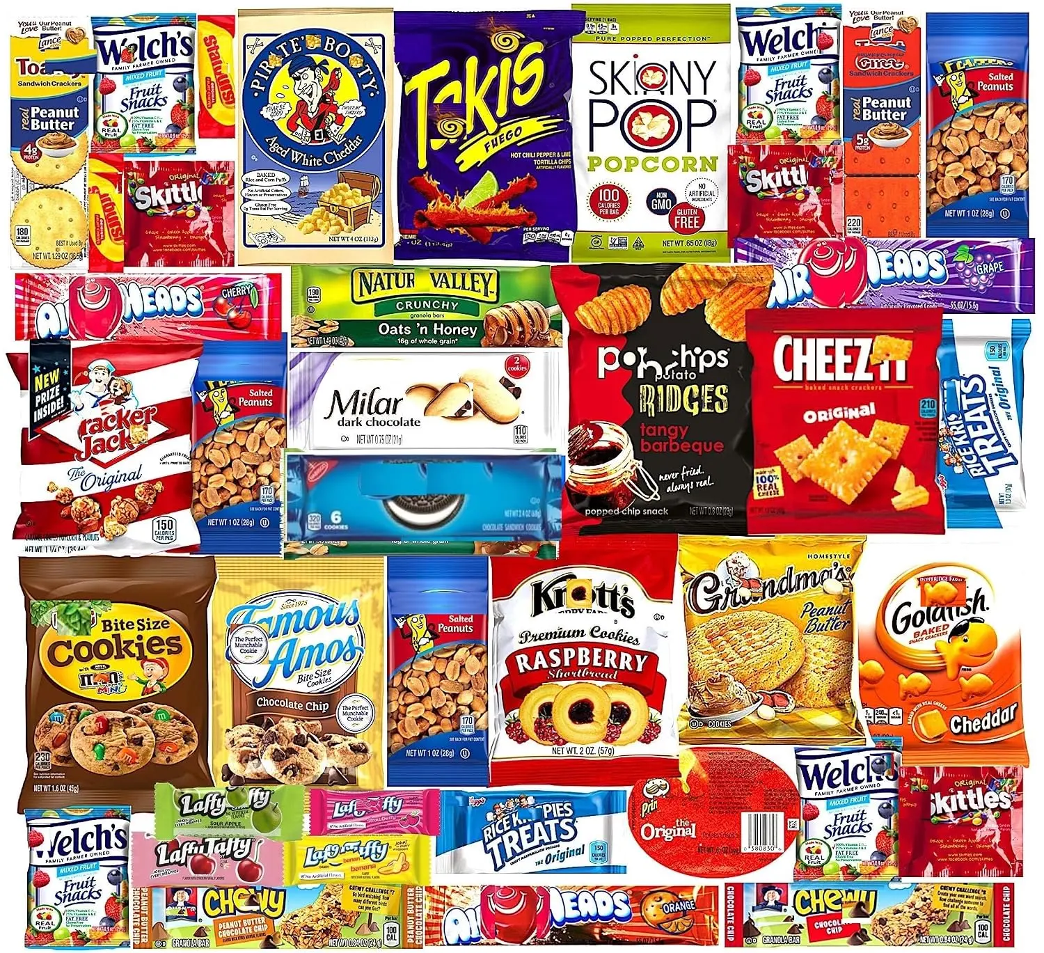 Ultimate Variety Sampler Care Package 40 Count - Ready To Gift Assorted Snacks With Cookies Chips Bars Popcorn Crackers For Adults Kids Grandkids Office Break Rooms School Snacks Camp Snack Birthday College Student Office School