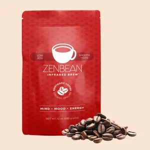 Zenbean Infrared Brew Medium Grind Low Acid Coffee with Rhodiola Rosea & L-Theanine for Improved Mood Energy & Focus Natural Traditional Beverage
