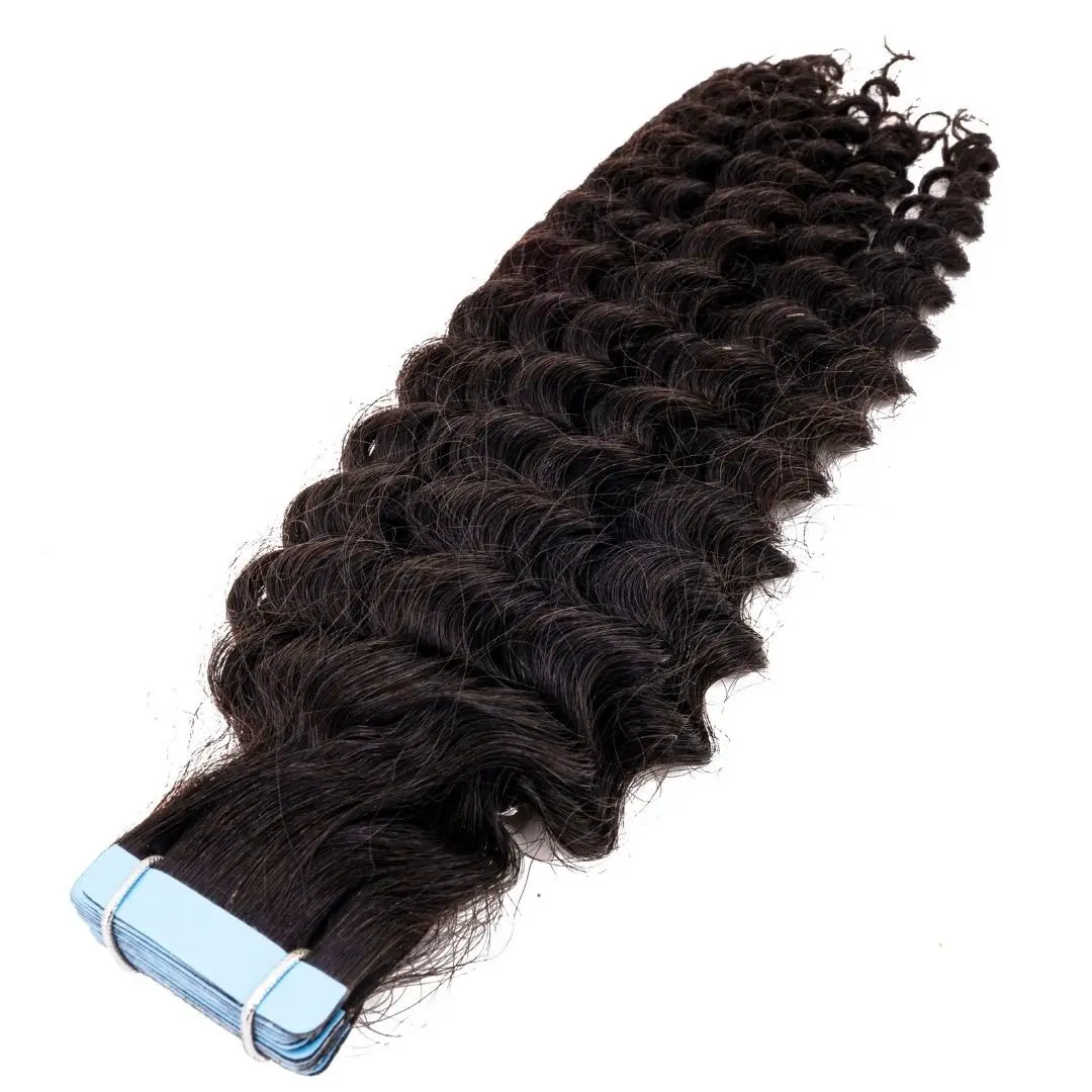 Kinky Curly Tape-In Extensions for 3B to 3C Hair - 40 Pieces or 20 Sandwiches - 100g Weight