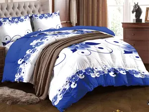 ComfortLuxe Royal Blue 3-Piece Duvet Cover Set in 100% Bamboo Polyester Wrinkle-Resistant Machine Washable for Twin Queen King Cal-King Beds Flat Weave