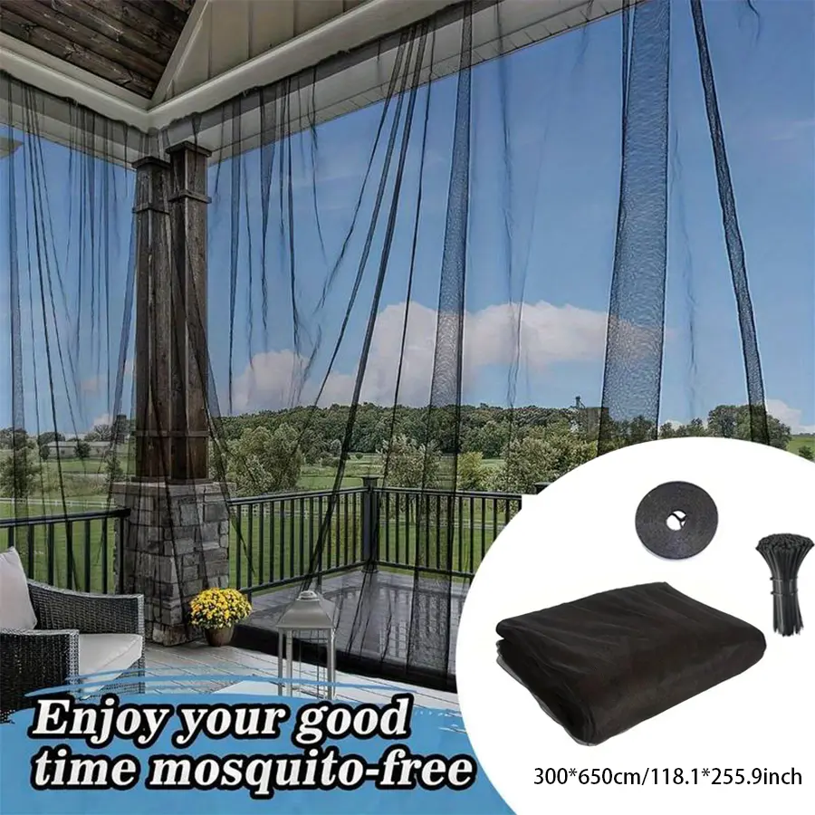 Black Garden Plant Protection Net 118 x 256 Inches, Comes with Self-Adhesive Strips & Cable Ties, Bird & Insect Barrier Screen, Perfect for Gazebo Roof, Campsite, Patio, Backyard, Orchard & Vegetable Garden